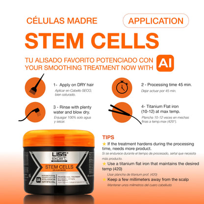 Liss Expert Stem Cells Smoothing Treatment – Organic Keratin & Argan Oil | One Shoulder Length Application + Salt-Free Shampoo & Conditioner