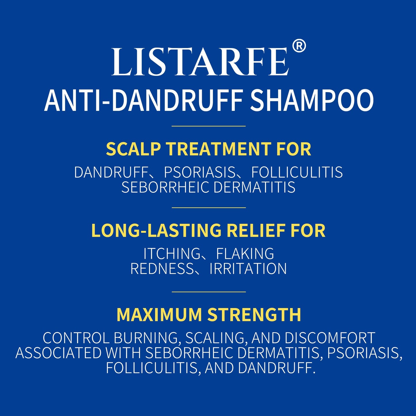 Listarfe Dandruff Shampoo – Anti-Fungal Scalp Care for Dandruff, Psoriasis & Dermatitis 300ML