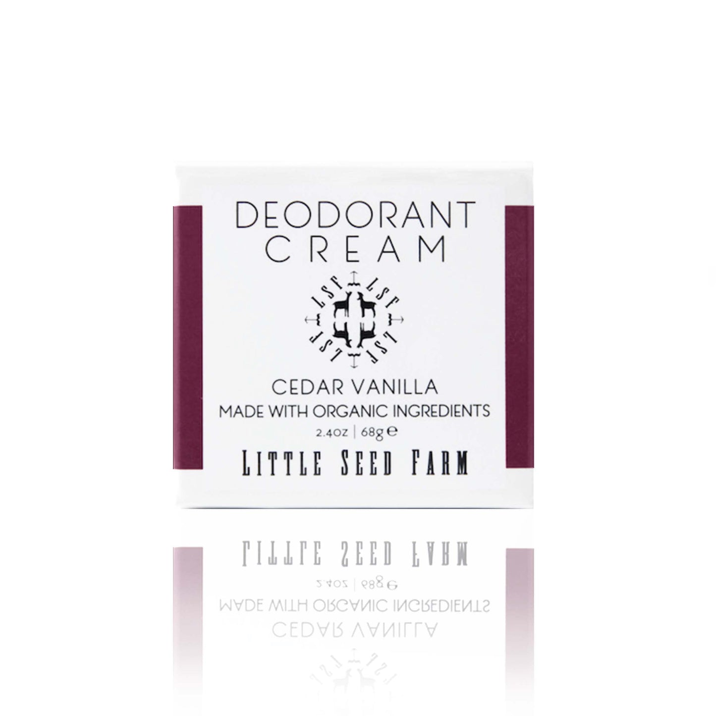 Little Seed Farm Cedar Vanilla All-Natural Deodorant Cream – Aluminum-Free, 2.4oz / 68g