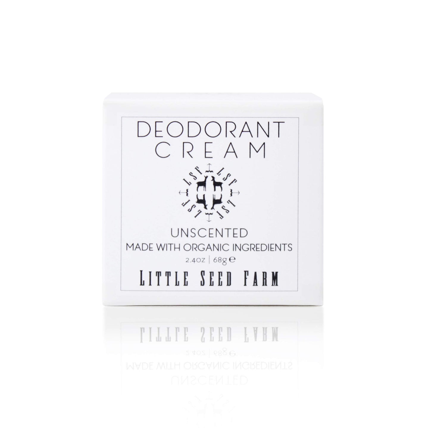 Little Seed Farm All Natural Deodorant Cream – Unscented, Aluminum-Free (2.4 oz / 68 g)