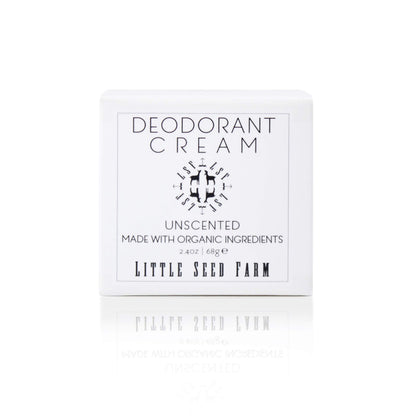 Little Seed Farm All Natural Deodorant Cream – Unscented, Aluminum-Free (2.4 oz / 68 g)