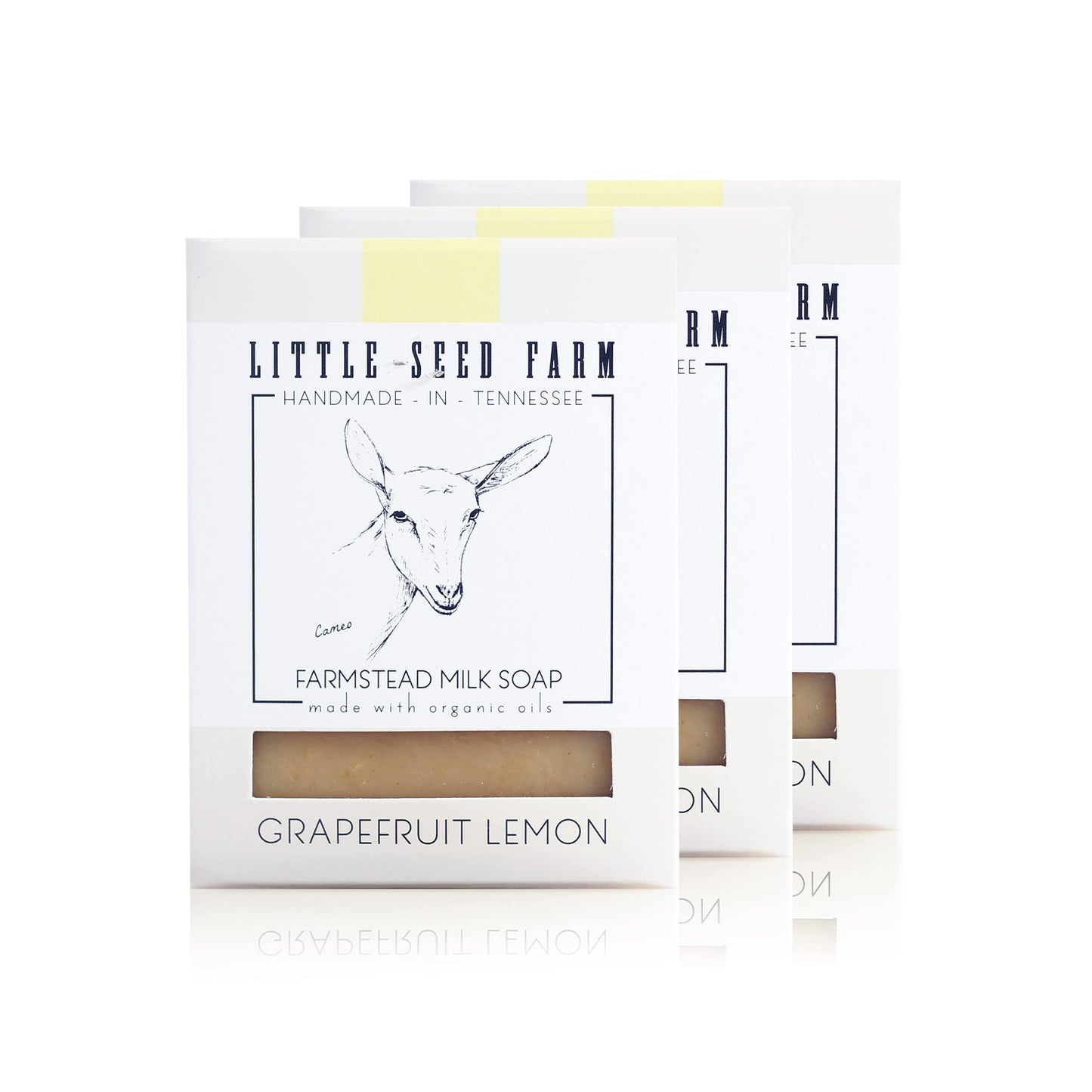 Little Seed Farm Organic Goat Milk Soap – Grapefruit Lemon Turmeric, 3-Pack – Natural, Handmade & Cruelty-Free