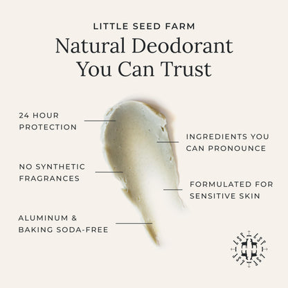 Little Seed Farm Cedar Vanilla All-Natural Deodorant Cream – Aluminum-Free, 2.4oz / 68g