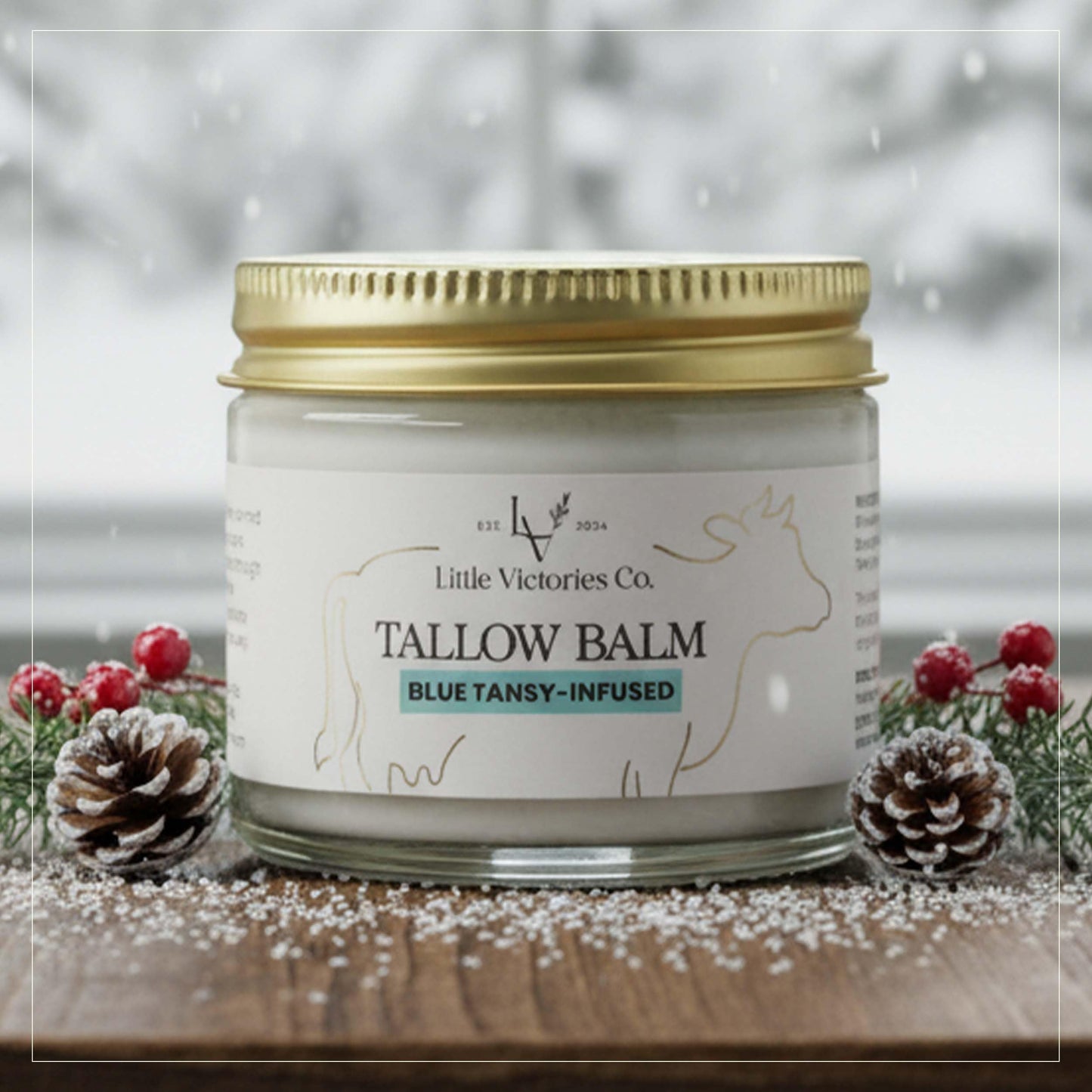 Little Victories Co. 2.0 fl oz Beef Tallow Honey Balm with Blue Tansy – All‑Over Skin Moisturizer