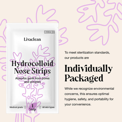 LivaClean 20-Count Nose Pore Strips | Hydrocolloid Pore Patches for Pimples & Oily Skin