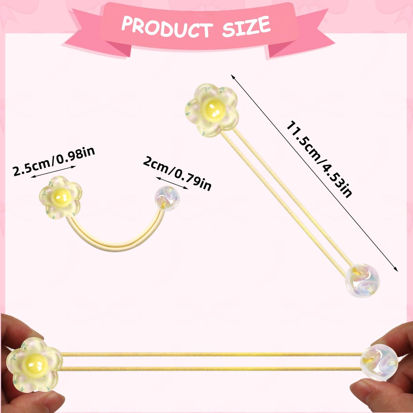 LIYAZHIL 12Pcs Ball Charm Hair Ties for Little Girls – Non-Damaging Ponytail Holders