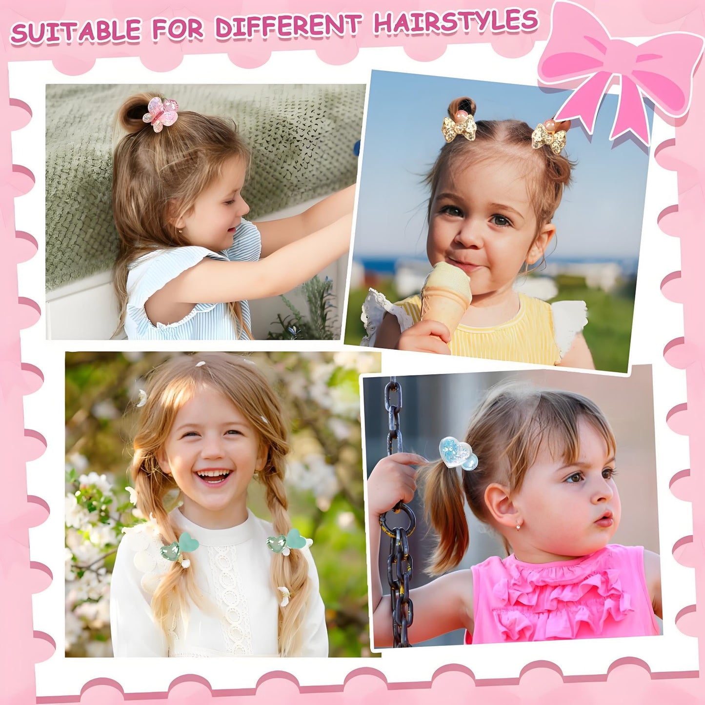 LIYAZHIL 12Pcs Ball Charm Hair Ties for Little Girls – Colorful Camellia Bead Bands