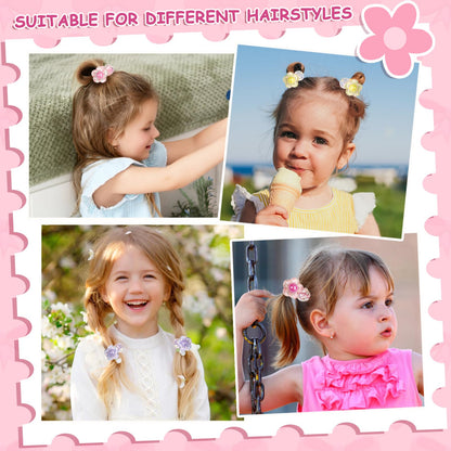 LIYAZHIL 12Pcs Ball Charm Hair Ties for Little Girls – Non-Damaging Ponytail Holders