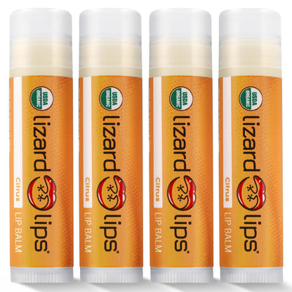 LizardLips Citrus Lip Balm – USDA Organic, Travel-Ready Lip Moisturizer