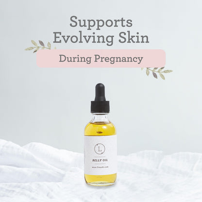 Lizush Belly Oil – 2 oz Pregnancy Stretch Mark & Body Oil | 85% Organic, Handmade in USA