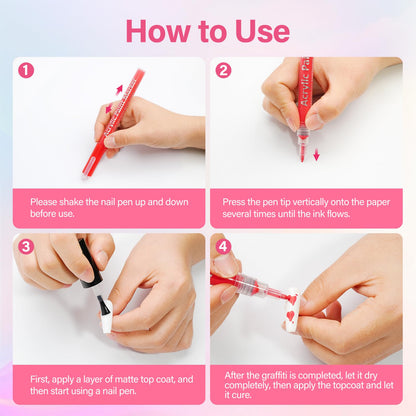 LKE 12 Colors Nail Art Pens Set – Quick-Dry Nail Design Markers for DIY Manicures