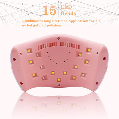LKE UV LED Nail Lamp 72W – Gel Polish Curing, 3 Timers, Smart Sensor, White
