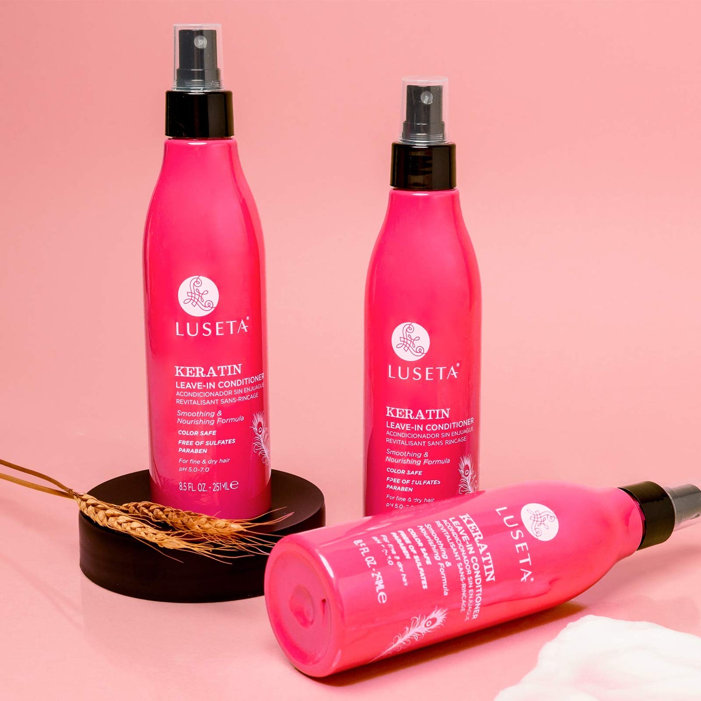 Luseta Keratin Leave-In Conditioner - Anti-Frizz Detangler for Curly & Color-Treated Hair, 8.5 Fl Oz