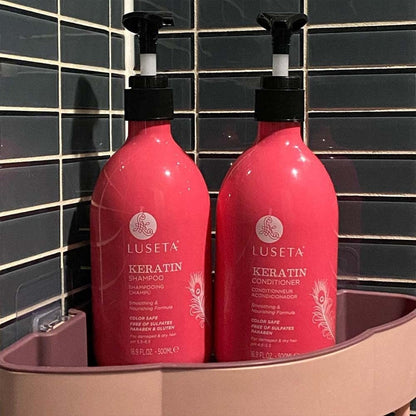 L LUSETA Keratin Shampoo & Conditioner Set – Moisturizing Care for Dry & Damaged Hair (Sulfate Free)