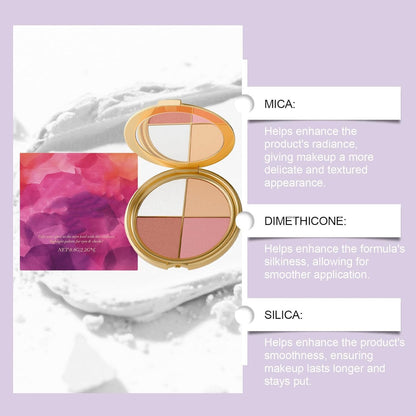 Lmoy Eye & Cheek Palette – 4-in-1 Eyeshadow & Highlighter with Detachable Brush