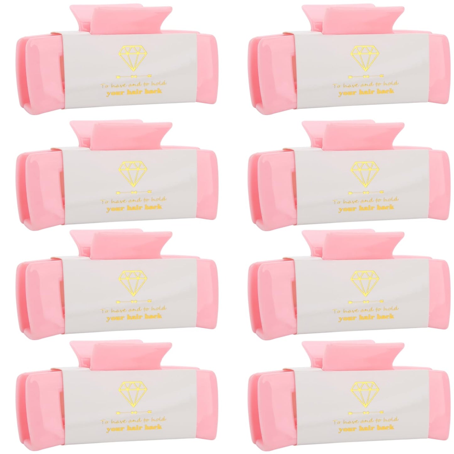Loanzeg 8pcs Bridesmaid Hair Claw Clips – 4.1 Inch Square, No-Slip French Design, Bridal Shower Gift Set