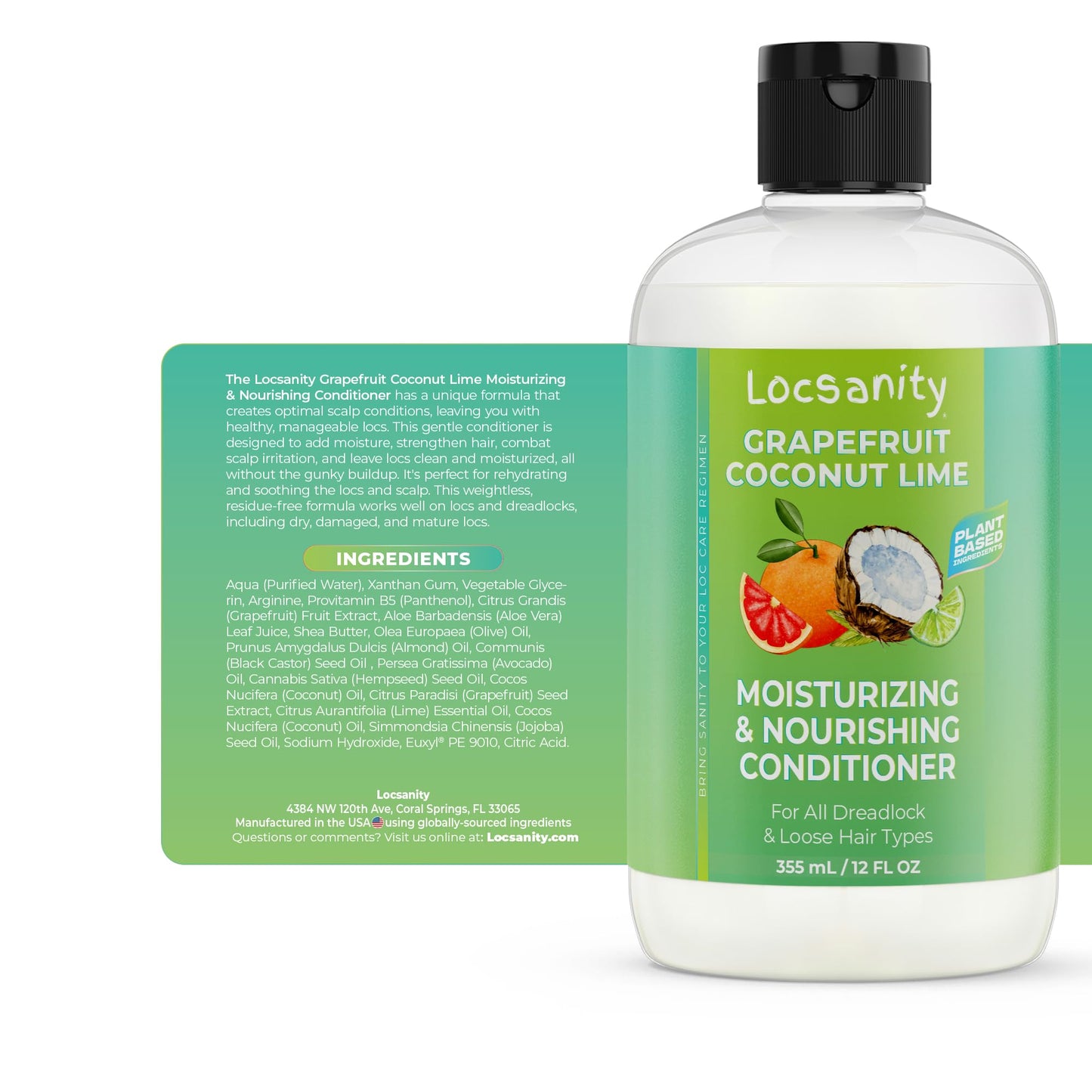 Locsanity Grapefruit Coconut & Lime 2-in-1 Loc Conditioner for Dreads | Hydrating & Strengthening 16oz