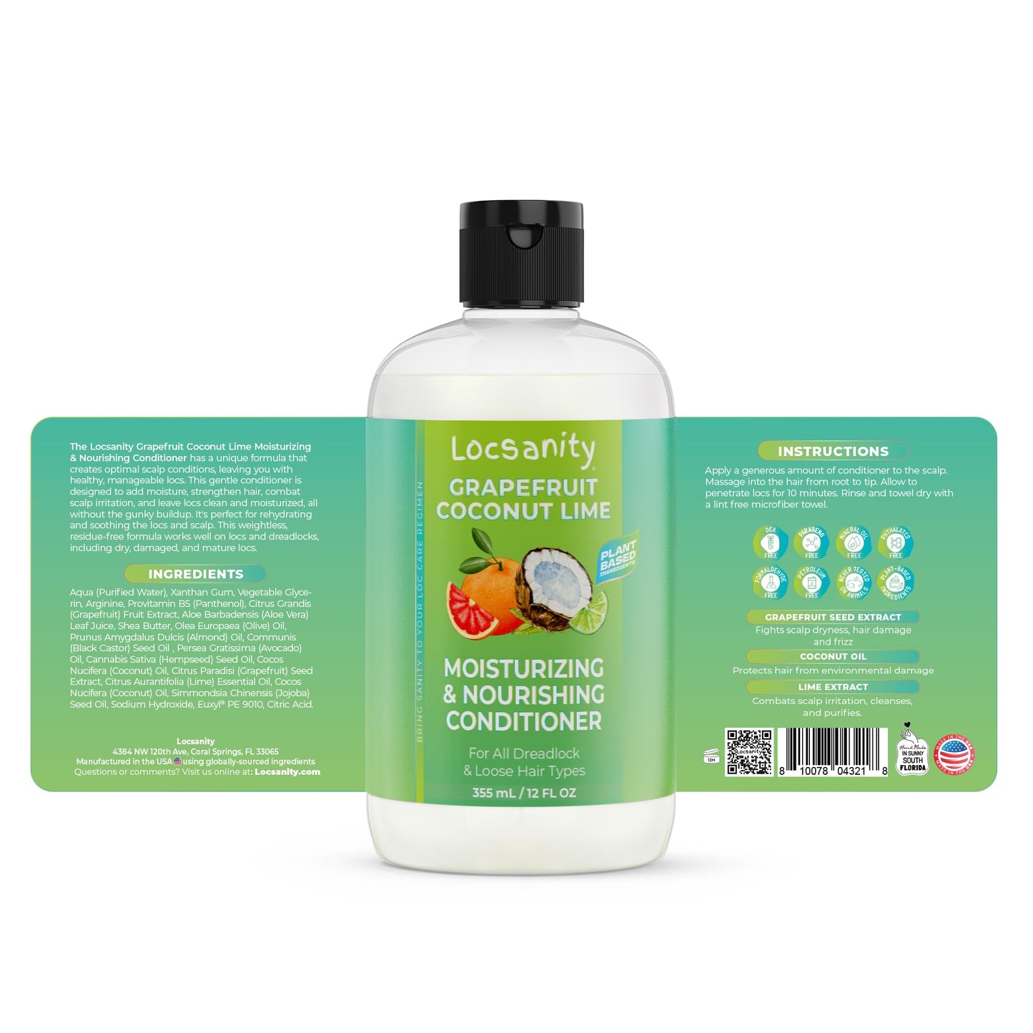 Locsanity Grapefruit Coconut & Lime 2-in-1 Loc Conditioner for Dreads | Hydrating & Strengthening 16oz