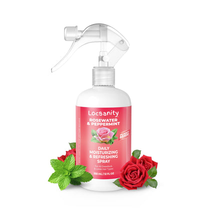 Locsanity Rosewater Peppermint Daily Spray for Locs – Scalp Moisturizer (12oz)