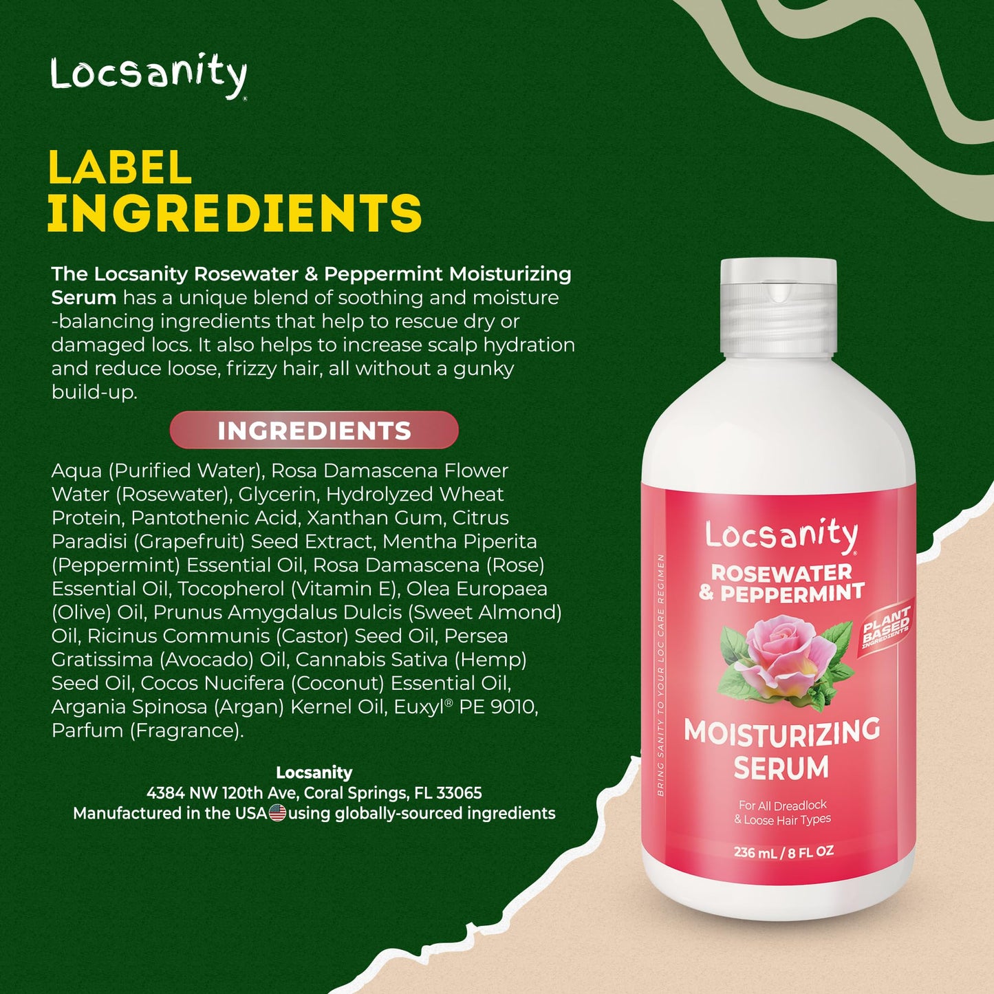 Locsanity Rosewater Peppermint Serum – Deep Moisturizing for Locs & Scalp Refresh