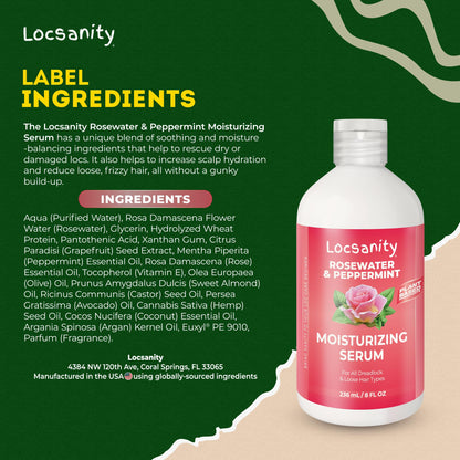 Locsanity Rosewater Peppermint Serum – Deep Moisturizing for Locs & Scalp Refresh