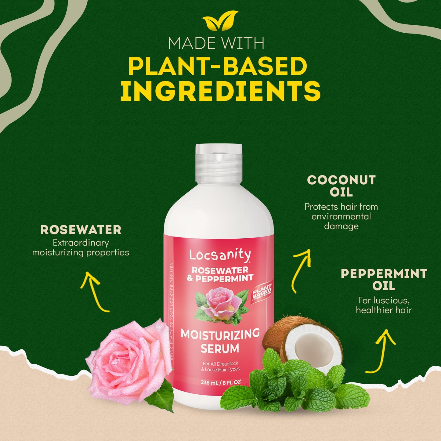 Locsanity Rosewater Peppermint Serum – Deep Moisturizing for Locs & Scalp Refresh
