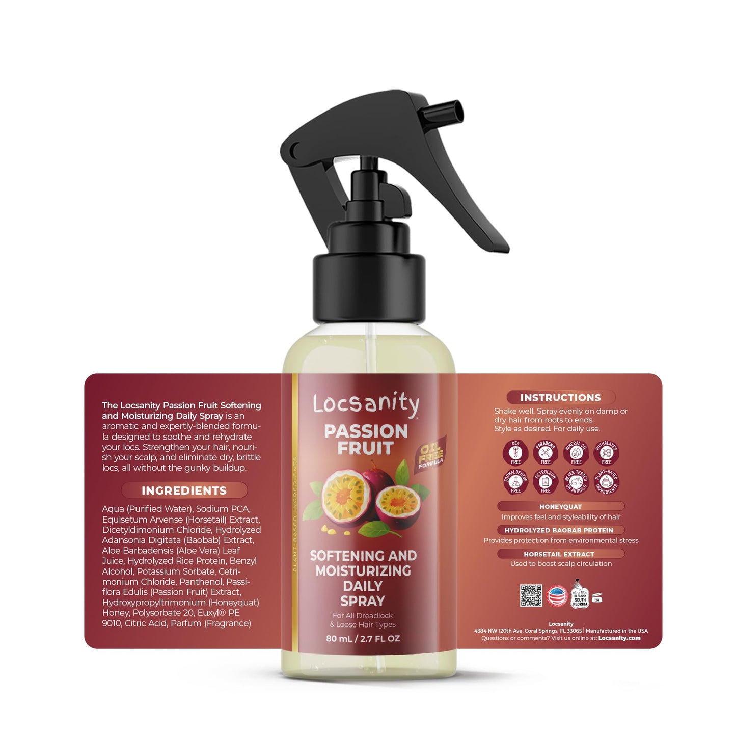 Locsanity Organic Teen Locs Essentials Kit – 2-in-1 Shampoo & Conditioner, Passion Fruit Spray, Hair Oil, Rosewater Peppermint Tightening Gel, Liquid Edge Gel