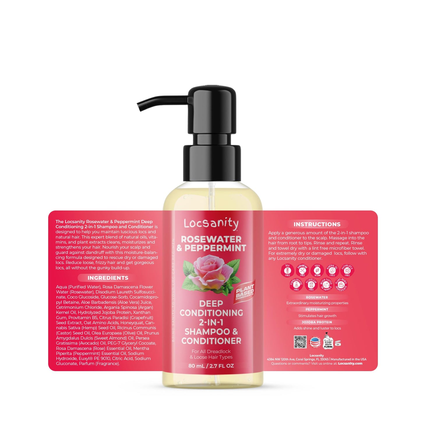 Locsanity Organic Teen Locs Essentials Kit – 2-in-1 Shampoo & Conditioner, Passion Fruit Spray, Hair Oil, Rosewater Peppermint Tightening Gel, Liquid Edge Gel