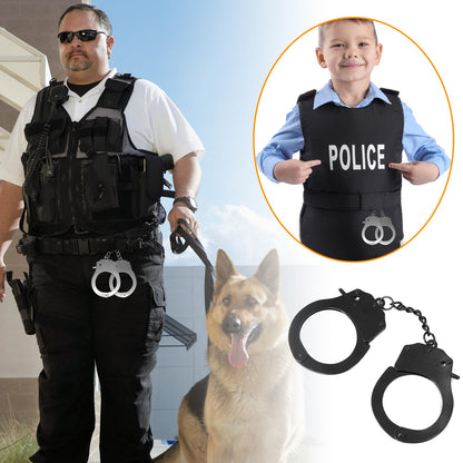 Lohoee 2Pcs Toy Metal Handcuffs with Keys – Realistic Pretend Play Props