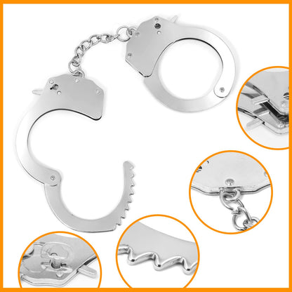 Lohoee 2Pcs Toy Metal Handcuffs with Keys – Realistic Pretend Play Props