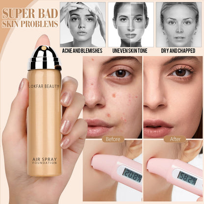 LOKFAR AirBrush Foundation Spray – Silky Mist, Full Coverage Hydrating Foundation | Buff Beige #04