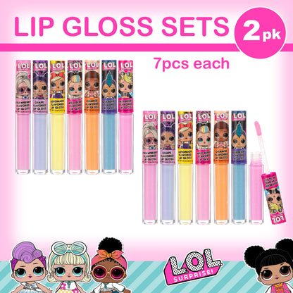 L.O.L. Surprise! 14pc Lip Gloss Set – 14 Flavored, Non-Toxic Glosses for Kids | Party Favors