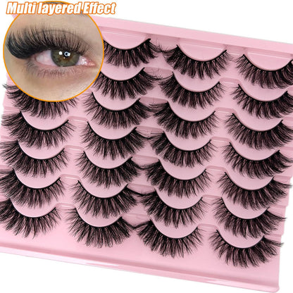 loladook Cat Eye Lashes Fluffy Wispy 3-18mm | Faux Mink, C Curl, 14 Pairs