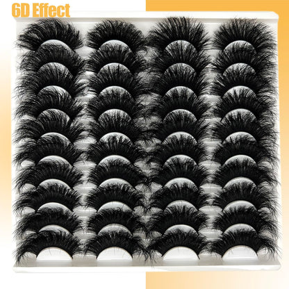 loladook Mink Lashes Fluffy 3D Volume - Dramatic 25mm Cat Eye Full Strip Lashes