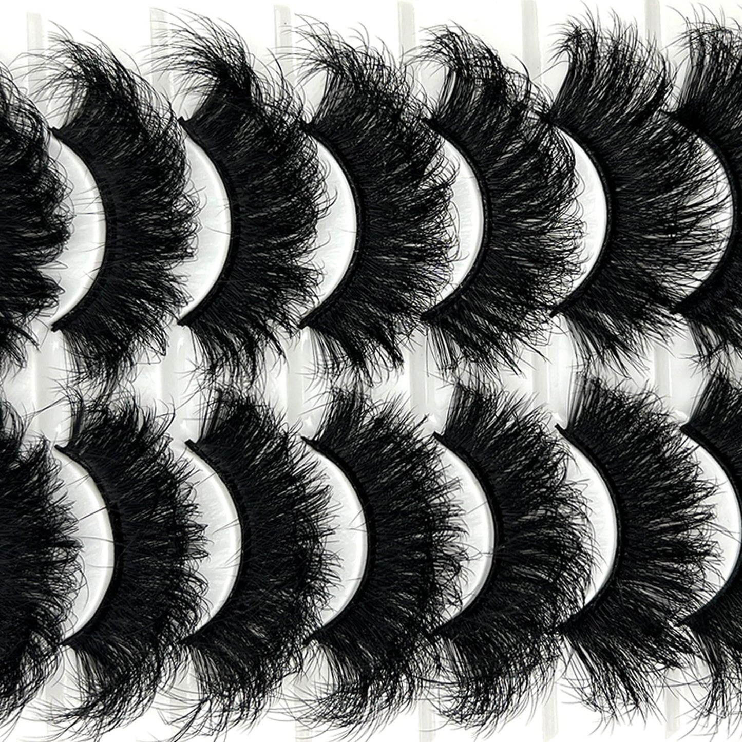 loladook Mink Lashes Fluffy 3D Volume - Dramatic 25mm Cat Eye Full Strip Lashes