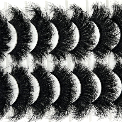 loladook Mink Lashes Fluffy 3D Volume - Dramatic 25mm Cat Eye Full Strip Lashes
