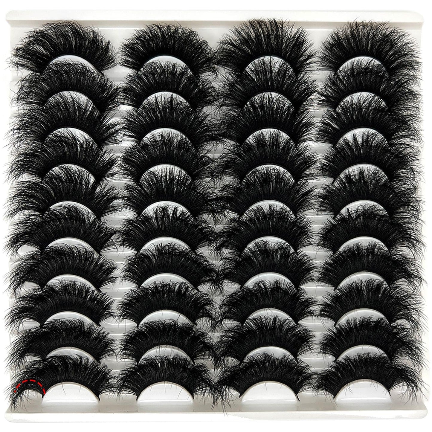 loladook Mink Lashes Fluffy 3D Volume - Dramatic 25mm Cat Eye Full Strip Lashes