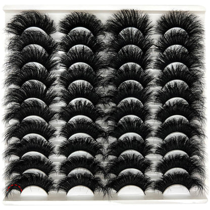 loladook Mink Lashes Fluffy 3D Volume - Dramatic 25mm Cat Eye Full Strip Lashes