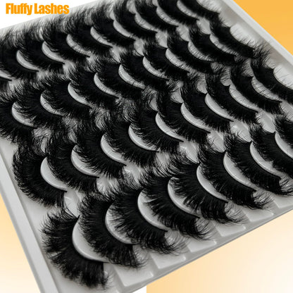 loladook Mink Lashes Fluffy 3D Volume - Dramatic 25mm Cat Eye Full Strip Lashes