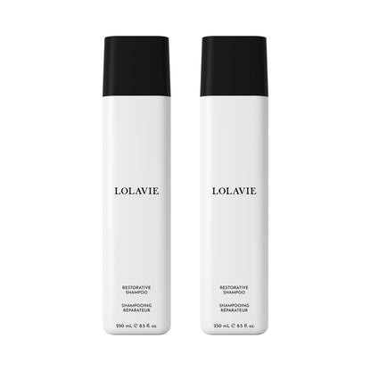 LolaVie Restorative Shampoo – 2-Pack, Repairs Damage, Reduces Breakage & Frizz, 12x Softer Hair
