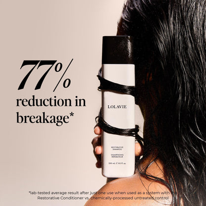 LolaVie Restorative Shampoo – 2-Pack, Repairs Damage, Reduces Breakage & Frizz, 12x Softer Hair