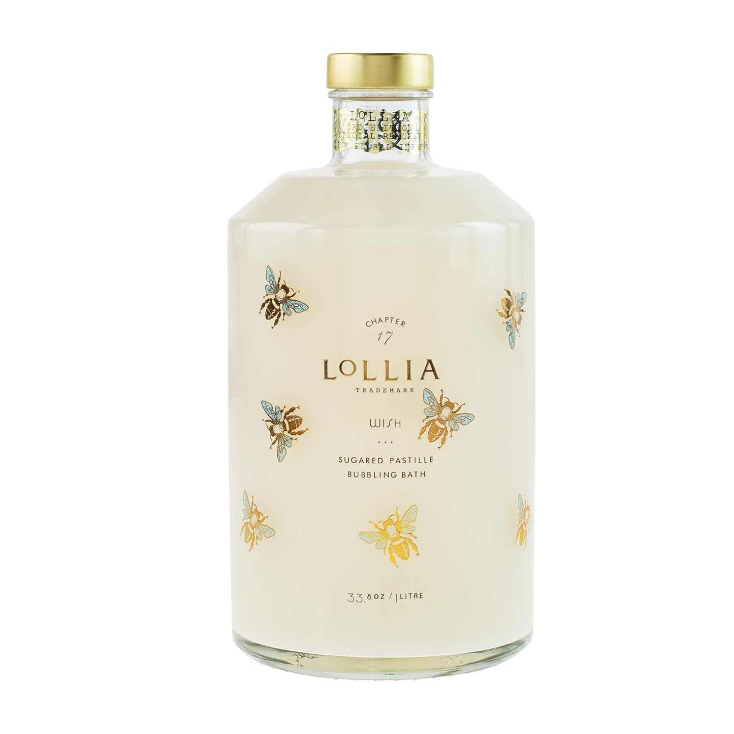 LOLLIA Wish Bubble Bath – Luxury Hydrating Bath Soap with Vanilla Bean, Rice Flower, Jasmine Leaves & Sugar Cane