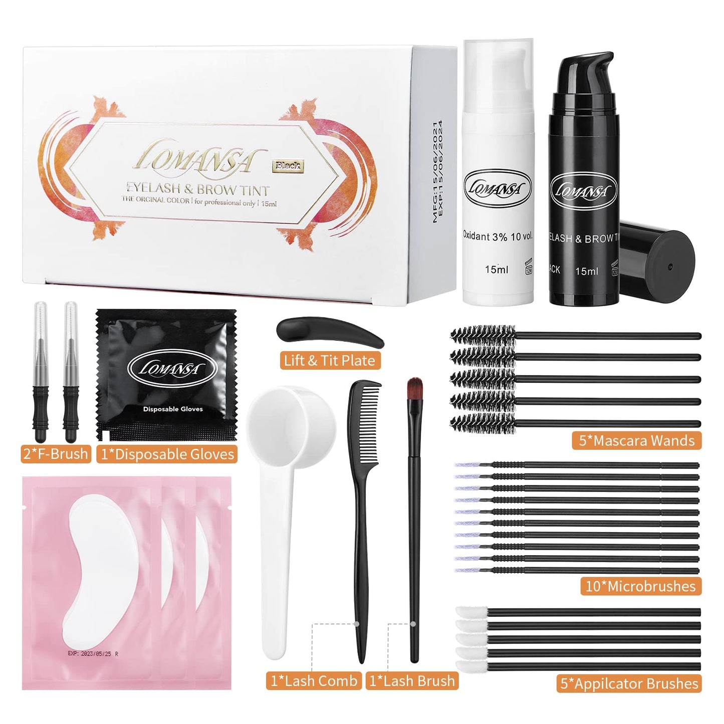 Lomansa Black Eyelash Color Kit — DIY Lash & Brow Color (15ml)