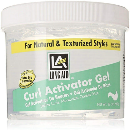 Long Aid Curl Activator Gel 32oz for Extra Dry Hair – Hydrating Curl Definition
