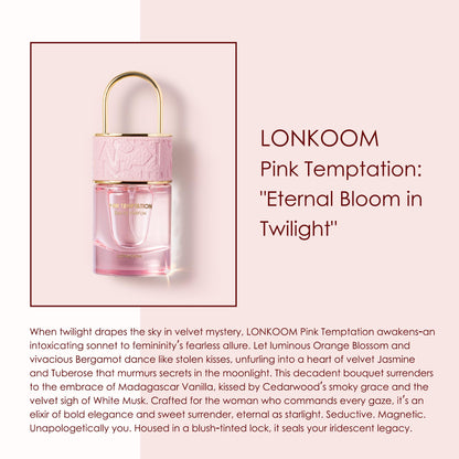 Lonkoom Lock Pink Temptation Eau de Parfum for Women – Floral Woody, 50ml