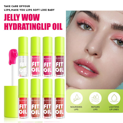 Loobexery 8-Shade Fat Oil Lip Gloss – Hydrating Lip Glow Oil with Big Brush Head, Non-Sticky Shine