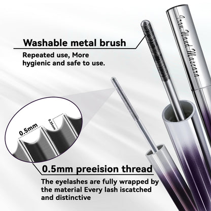 Loobexery 3D Curling Iron Wand Mascara – 2-Pack, Metal, Washable & Smudge-Proof