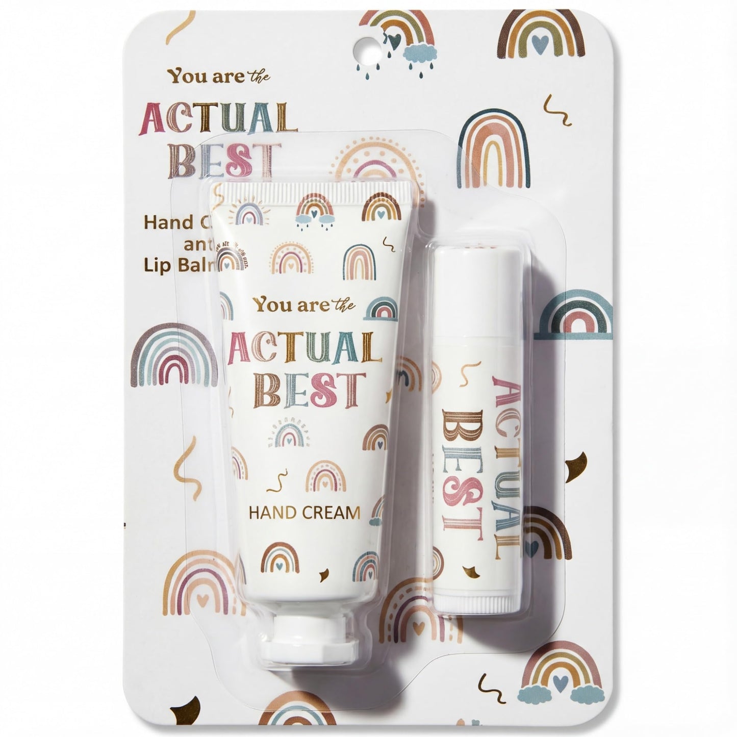 Loopeer 12-Set Boho Rainbow Lip Balm & Hand Cream Gift – Bulk Teacher & Employee Appreciation