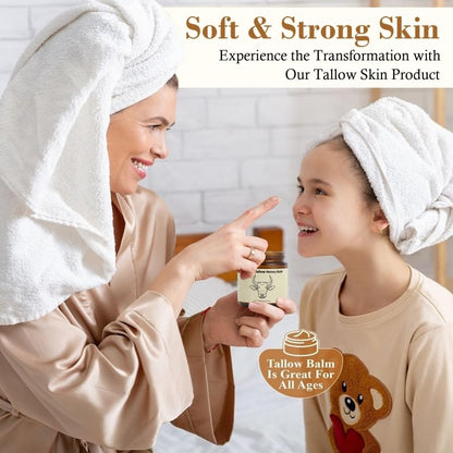 Lopeie Beef Tallow for Skin – Organic Grass-Fed Whipped Moisturizer with Honey Balm (Unscented)