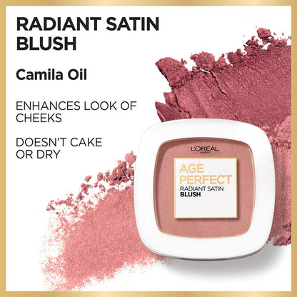 L’Oréal Paris Age Perfect Radiant Satin Blush with Camellia Oil, Peony – Creamy, Buildable Glow for Mature Skin